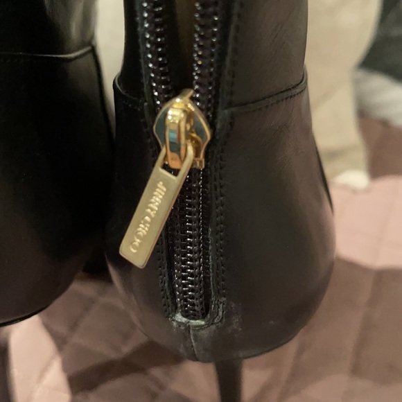 Jimmy Choo 4 1/2 inch heel black leather boot - Picture 3 of 6